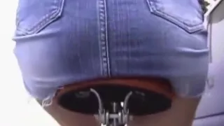 Japanese Yumi Kazama bike upskirt