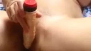 nathalie hairy milf slut with dildo