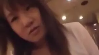 Asian girl pisses and farts on a guys cock