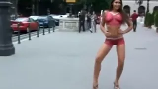 Zafira - Body Painted Nude Walked in Public Part 2