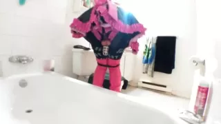 Sissy toilet tied