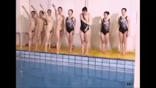 Naked synchro swimmers