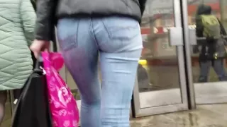 Ass in blue jeans