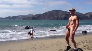 Jerking on the beach