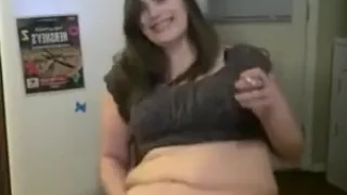 Bbw belly play and smoke