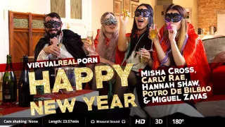 Carly Rae Hannah Shaw Miguel Zayas Misha Cross Potro de Bilbao in Happy New Year - VirtualRealPorn