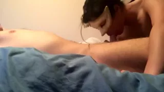 She Edges Him Until He Gets Frustrated and Pulls Her On (cream pie)