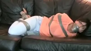 Girl duct taped gagged by girl