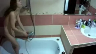 college girl taking shower on hidden cam