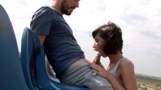 Fucking beautiful girlfriend outdoors