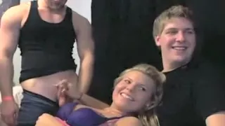 Slutty Blonde Takes Three Cocks