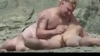 nude beach - cute little puffy tits blond college girl with boyfriend 