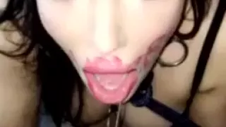 Leashed and collard bdsm slut