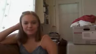 Luscious blonde teen spreads her sexy legs and fingers her honey hole