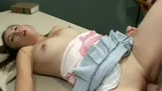 Sexy Asian schoolgirl seduces her teacher and he bangs her cunt in the classroom