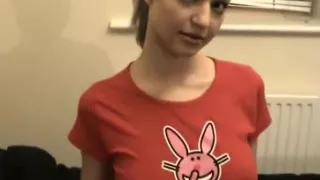 Playful Youthful Britney Blows Lolly Pop Poses For The Videocamera