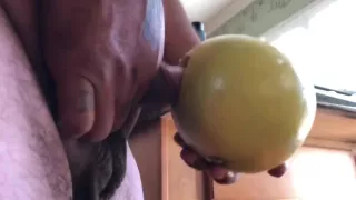 Fucking the food! Fruit for my dick