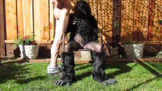 Cosplay furry witch sucking cock...