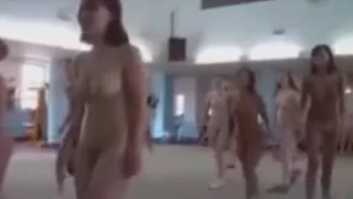 Nudist girls in gym