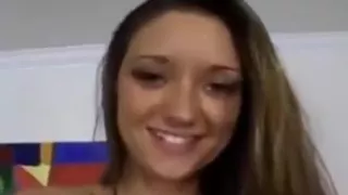 Lovely brunette college girl babe blowjob