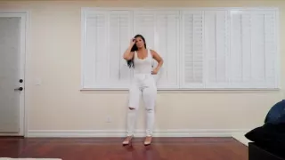 Sexy tall latina modeling jeans bikinis