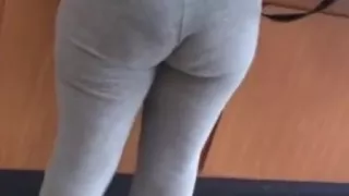 Granny with thong up her juicy booty
