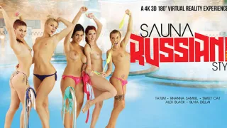 Alex Black Kattie Gold Rihanna Samuel Silvia Dellai Sweet Cat in Sauna Russian Style part 1 - VRBangers