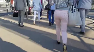 Russian seductive ass in metro
