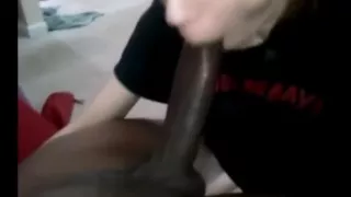 White girl sucking that black dick