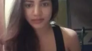Cute girl doing selfies and dance at the end