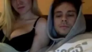 Couple on cam - touching boobs