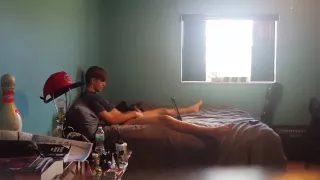 Caught brother jacking off in bed spycam