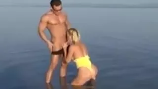 Swimsuit fuck at the water
