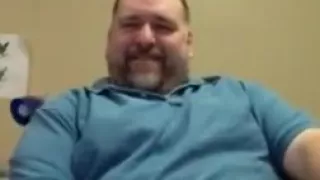 Horny fat daddy bear at work