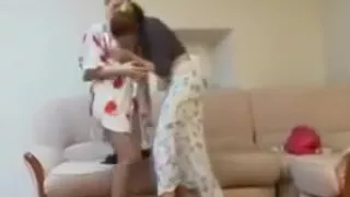 A lesbian helps her friend dress up