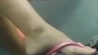 Candid college girl feet