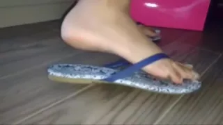 Her feet after work at home