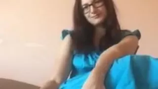 Russian brunette loves to smell her sandals 2