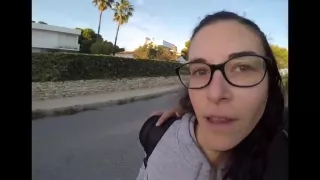 Bunny girl walk make blowjob on the wild