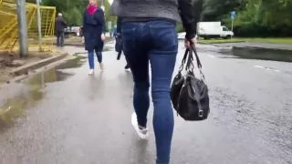 Sexy russian wriggle ass in the street