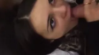 Horny armenian girl suck her boyfriend dick in elevator