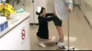 Nurse gives a first class reception !