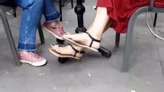 college girl sexy long feets hot toes in sandals