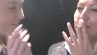 School girls smoking