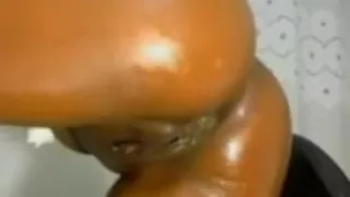 Hot sexy ebony masturbates with dildo on webcam