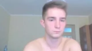 Polish cute boy shows his round smooth ass on cam