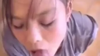 Hot girl in a blue dress fuck