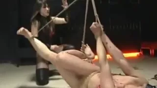 Male slave bound and whipped