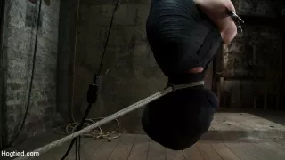 Cute Little Blond Girl Is Mummified, Vibrator Stuck On Her Clit. Hung Upside Down To Cum Cum. - HogTied