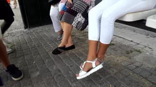 college girl sexy playful feets hot toes in sandals